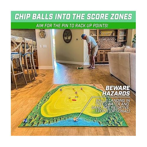  The Original GoSports Chip N' Stick - Giant Golf Games with Balls and Chipping Mat - Choose Classic, Mid-Size, Darts or Islands