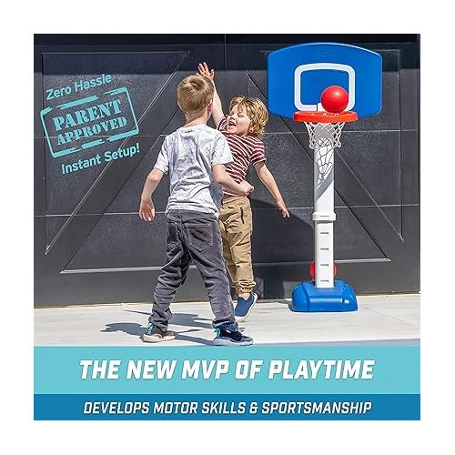  GoSports Tot Shot Toddler Basketball Set - Kids Indoor & Outdoor Toy Hoop with Adjustable Height
