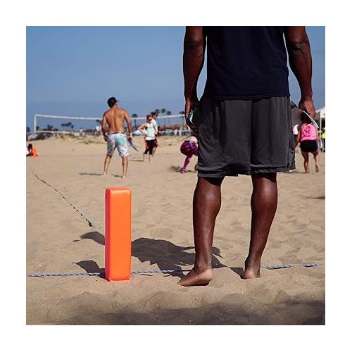  GoSports Football End Zone Pylons - Set of 4, Regulation 18 Inch x 4 Inch Sand Weighted Anchorless Football Field Markers