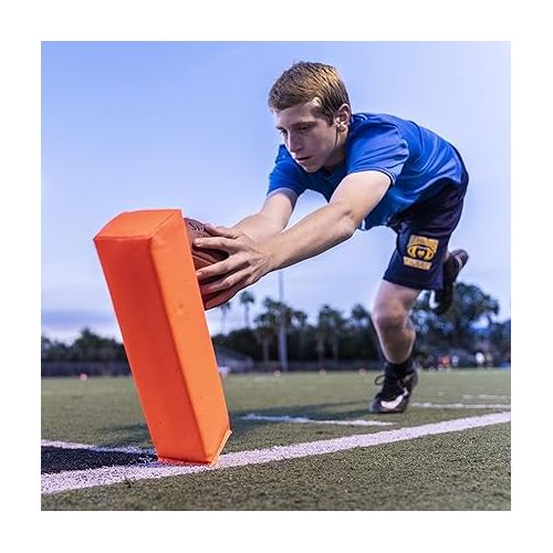  GoSports Football End Zone Pylons - Set of 4, Regulation 18 Inch x 4 Inch Sand Weighted Anchorless Football Field Markers