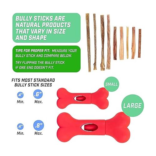  GoSports Chew Champ Bully Stick Holder for Dogs - Securely Holds Bully Sticks to Help Prevent Choking - 6 in or 8 in Size, 1 Count (Pack of 1)