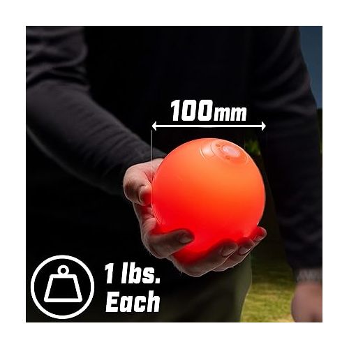  GoSports LED Bocce Ball Game Set - Includes 8 Light Up Bocce Balls, Pallino, Case and Measuring Rope - Choose 85 mm or 100 mm