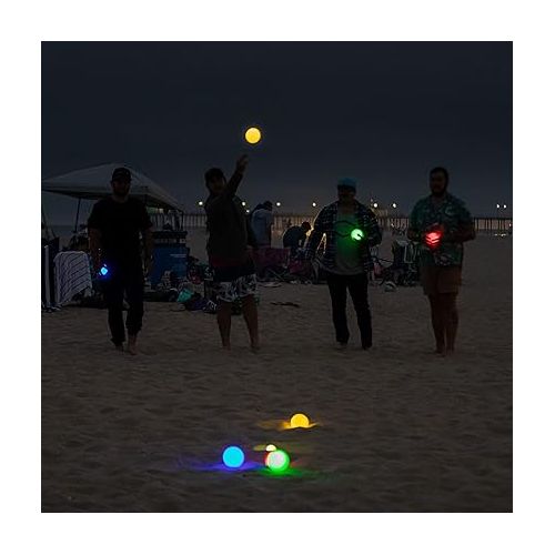  GoSports LED Bocce Ball Game Set - Includes 8 Light Up Bocce Balls, Pallino, Case and Measuring Rope - Choose 85 mm or 100 mm