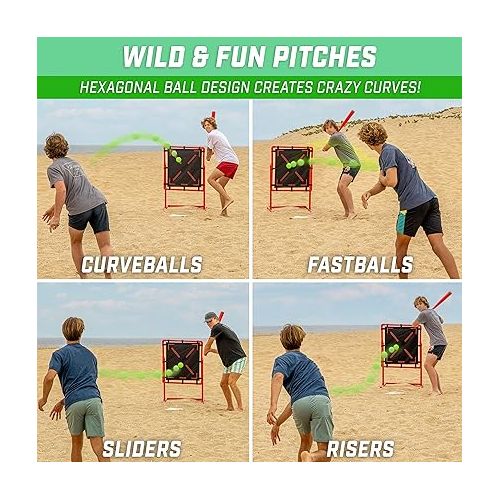  GoSports LotBall Backyard Baseball Bat and Ball Set - Plastic Baseball Game for Kids