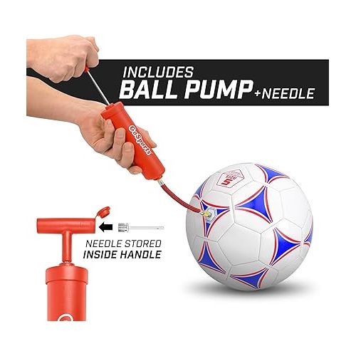  GoSports Premier Soccer Ball with Premium Pump - Available as Single Balls or 6 Packs - Choose Your Size