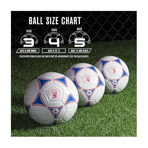  GoSports Premier Soccer Ball with Premium Pump - Available as Single Balls or 6 Packs - Choose Your Size