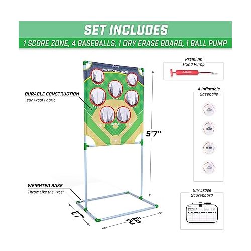  GoSports Football & Baseball Toss Games Available in Football Red Zone Challenge or Baseball Pro Pitch Challenge Choose Between Backyard Toss or Door Hang Targets