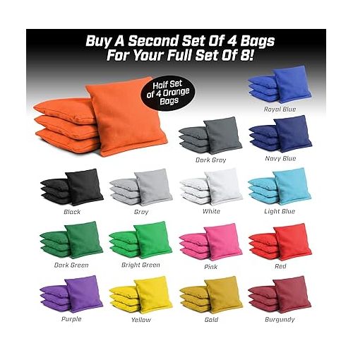  GoSports Official Regulation Cornhole Bean Bags Set (4 All Weather Bags) - 16 Colors Available