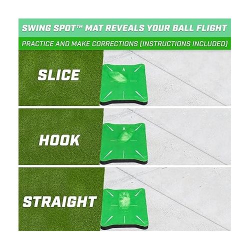  GoSports Swing Spot Golf Swing Impact Training Mat, Shows Club Path at Impact to Detect and Fix Slices, Hooks and More - Choose Indoor or Outdoor