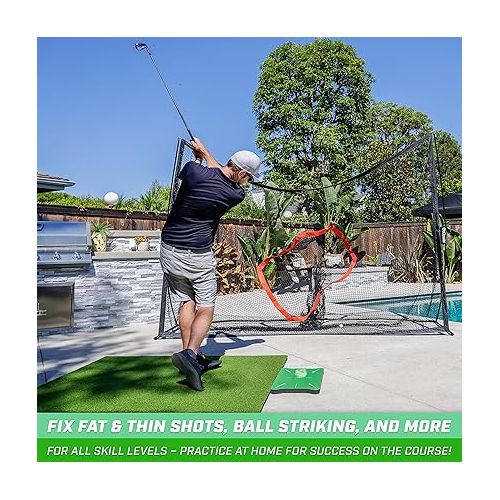  GoSports Swing Spot Golf Swing Impact Training Mat, Shows Club Path at Impact to Detect and Fix Slices, Hooks and More - Choose Indoor or Outdoor