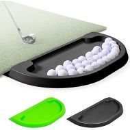 GoSports All-Weather Golf Ball Tray - 70 Ball Capacity - Compatible with All Hitting Mats - Black or Green