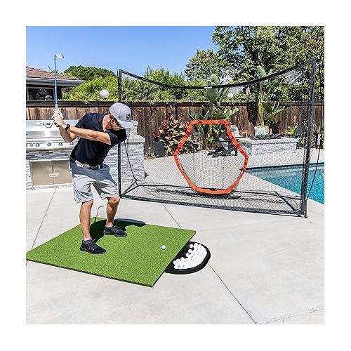  GoSports All-Weather Golf Ball Tray - 70 Ball Capacity - Compatible with All Hitting Mats - Black or Green