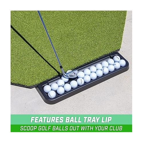  GoSports All-Weather Golf Ball Tray - 24 Ball Capacity - Compatible with All Hitting Mats - Black or Green