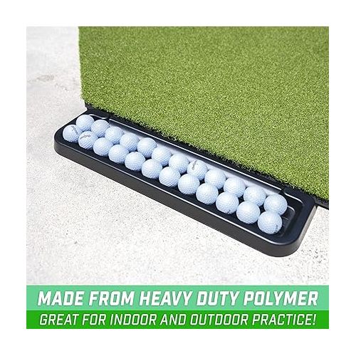  GoSports All-Weather Golf Ball Tray - 24 Ball Capacity - Compatible with All Hitting Mats - Black or Green