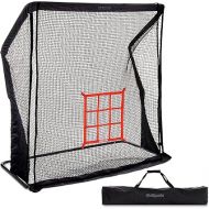 GoSports 7 ft x 7 ft ELITE Baseball & Softball Practice Hitting and Pitching Net with Steel Frame
