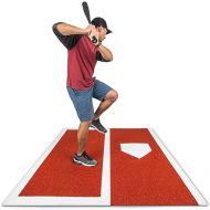 GoSports Baseball/Softball Turf Batting Mat - 6 ft x 5.5 ft Switch Hitting Design with Reversible Home Plate