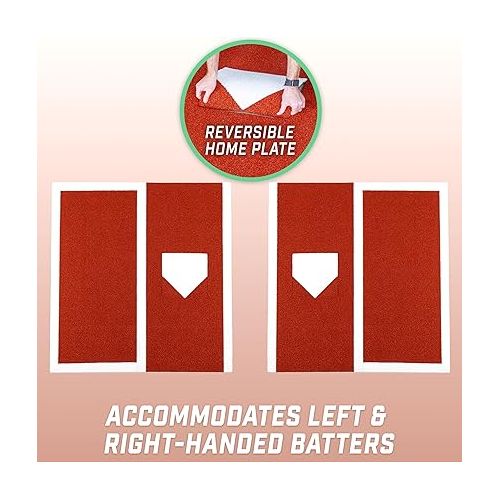  GoSports Baseball/Softball Turf Batting Mat - 6 ft x 5.5 ft Switch Hitting Design with Reversible Home Plate