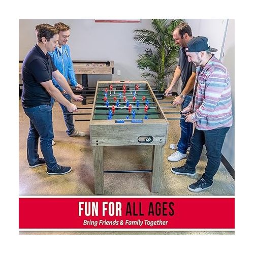  GoSports 54 Inch Full Size Foosball Table - Includes 4 Balls and 2 Cup Holders - Black, Oak, or White