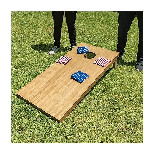  GoSports 4 ft x 2 ft Regulation Size Wooden Cornhole Boards Set - Includes Carrying Case - Full Regulation Size Bean Bag Toss Boards