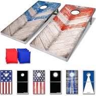 GoSports 4 x 2 ft Regulation Size Aluminum Cornhole Game Sets - Choose LED Lights or Standard - Set Includes 2 Foldable Boards, 8 Bean Bags, & Rules