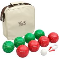 GoSports 100 mm Regulation Bocce Set with 8 Balls, Pallino, Case and Measuring Rope - Premium Official Size Set