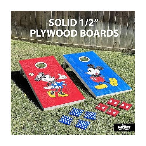  GoSports Disney Cornhole Set Regulation and Travel Size - Choose Between Mickey and Minnie and Toy Story