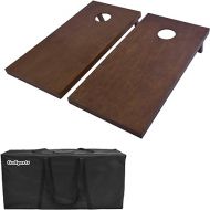 GoSports 4'x2' Regulation Size Wooden Cornhole Boards Set with Dark Brown Varnish | Includes Carrying Case and Bean Bags (Choose Your Colors) Over 100 Color Combinations