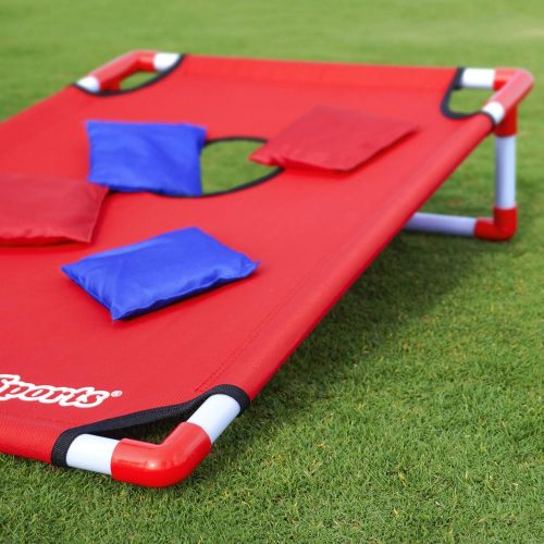  [아마존 핫딜]  [아마존핫딜]GoSports Portable PVC Framed Cornhole Toss Game Set with 8 Bean Bags and Travel Carrying Case - Choose American Flag Design, Red & Blue or Football