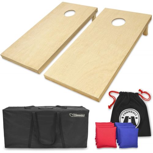  [아마존 핫딜]  [아마존핫딜]GoSports Solid Wood Premium Cornhole Set - Choose Between 4x2 or 3x2 Game Boards | Includes Set of 8 Corn Hole Toss Bags