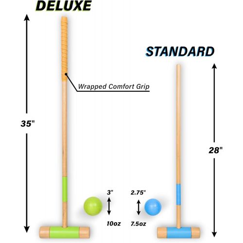  [아마존 핫딜]  [아마존핫딜]GoSports Six Player Croquet Set for Adults & Kids - Modern Wood Design with Deluxe (35) and Standard (28) Options