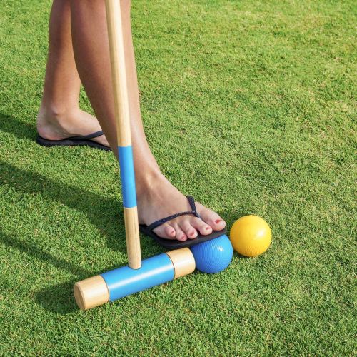  [아마존 핫딜]  [아마존핫딜]GoSports Six Player Croquet Set for Adults & Kids - Modern Wood Design with Deluxe (35) and Standard (28) Options