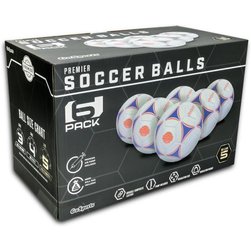  [아마존 핫딜]  [아마존핫딜]GoSports Premier Soccer Ball with Premium Pump - Available as Single Balls or 6 Packs - Choose Your Size