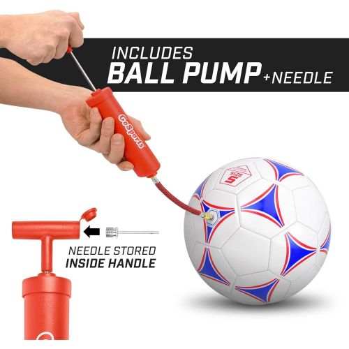  [아마존 핫딜]  [아마존핫딜]GoSports Premier Soccer Ball with Premium Pump - Available as Single Balls or 6 Packs - Choose Your Size