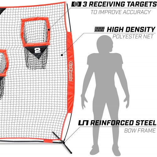  [아마존 핫딜]  [아마존핫딜]GoSports Football Trainer Throwing Net | Choose Between 8 x 8 or 6 x 6 Nets | Improve QB Throwing Accuracy - Includes Foldable Bow Frame and Portable Carry Case