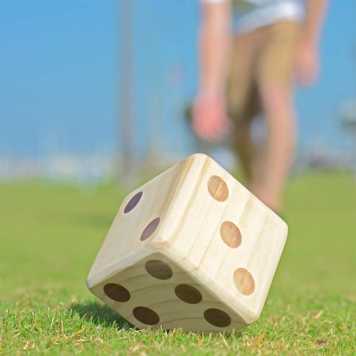  [아마존 핫딜]  [아마존핫딜]GoSports Giant Wooden Playing Dice Set with Bonus Rollzee and Farkle Scoreboard - Includes 6 Dice, Dry-Erase Scoreboard and Canvas Carrying Bag (Choose 2.5 Dice or 3.5 Dice)