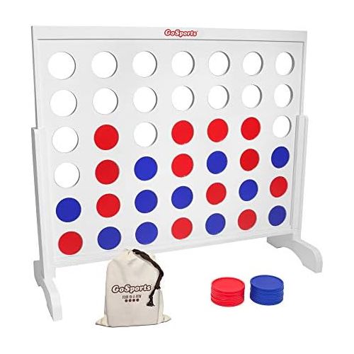  [아마존베스트]GoSports Giant Wooden 4 in a Row Game - HUGE 4 Foot Width - with Rules and Tote Bag for Coins