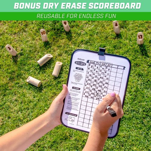  [아마존베스트]GoSports Skittle Scatter Numbered Block Toss Game with Scoreboard and Tote Bag | Fun Outdoor Game for All Ages