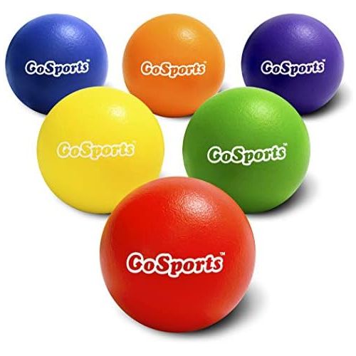  [아마존베스트]GoSports Soft Touch Foam Dodgeball Set for Kids & Adults | 6 Pack with Mesh Carry Bag| Choose 6 or 7 Size