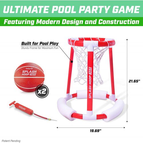  [아마존베스트]GoSports Splash Hoop 360 Floating Pool Basketball Game | Includes Water Basketball Hoop, 2 Balls and Pump