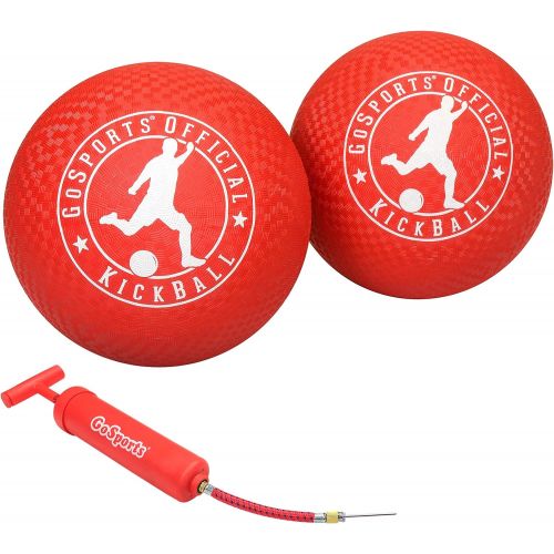  GoSports Official Kickball with Pump (2 Pack), 10, Red