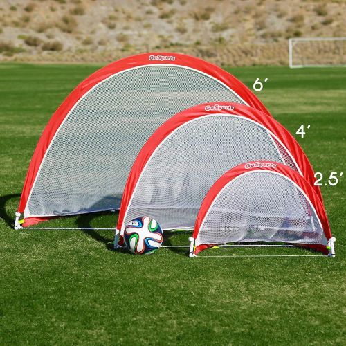  GoSports Foldable Pop Up Soccer Goal Nets, Set of 2, With Agility Training Cones and Portable Carrying Case for Kids & Adults (Choose from 2.5, 4 and 6 sizes)