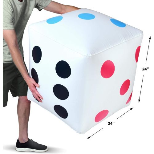  GoSports Giant 2 Foot Inflatable Dice for Dice Games | Jumbo Size with Rapid Valve Inflation, 2 Pack