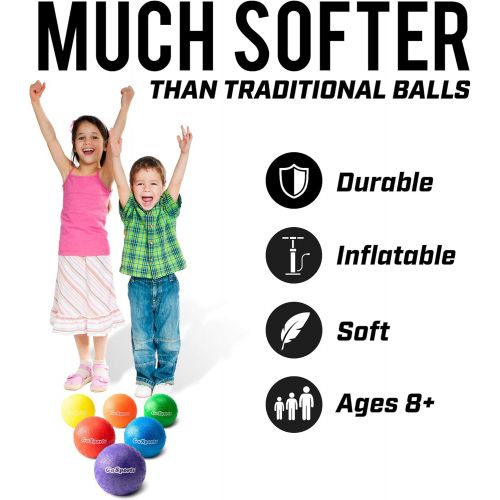  GoSports Inflatable Dodgeball - No Sting Balls - Includes Ball Pump & Mesh Bag