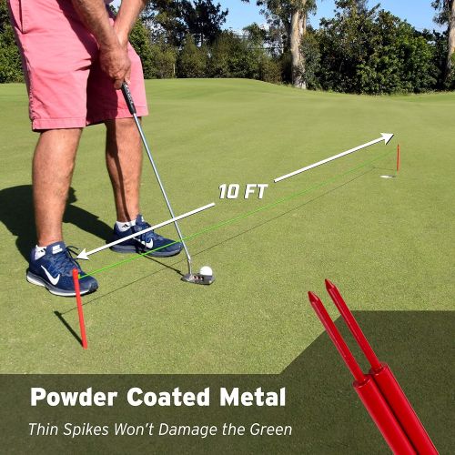 GoSports Down The Line 10ft Putting String Guide | Golf Alignment Training Aid | Master Straight and Breaking Putts