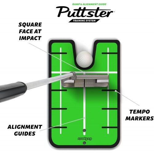  Puttster Golf Putting Training System by GoSports | Perfect Your Short Putts with Ramp Return System| Use Indoors or Outdoors