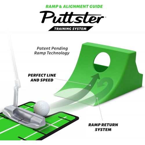  Puttster Golf Putting Training System by GoSports | Perfect Your Short Putts with Ramp Return System| Use Indoors or Outdoors