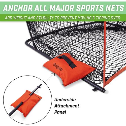  GoSports Sports Net Sand Bags Set of 4 | Weighted Anchors for Baseball Nets, Soccer Goals, Golf Nets, Football Nets, Hockey Nets and More, Orange