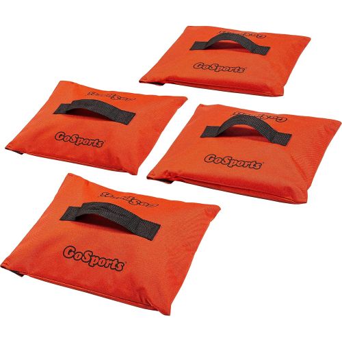  GoSports Sports Net Sand Bags Set of 4 | Weighted Anchors for Baseball Nets, Soccer Goals, Golf Nets, Football Nets, Hockey Nets and More, Orange