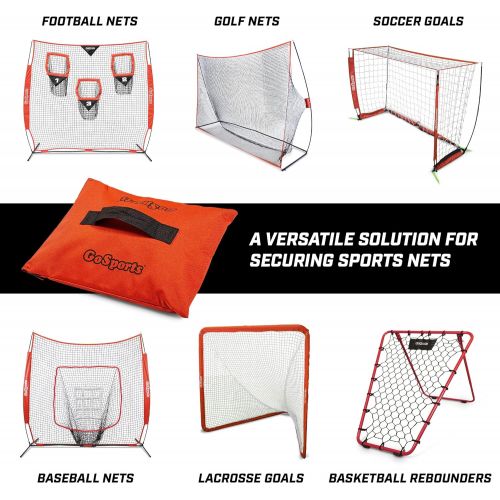  GoSports Sports Net Sand Bags Set of 4 | Weighted Anchors for Baseball Nets, Soccer Goals, Golf Nets, Football Nets, Hockey Nets and More, Orange