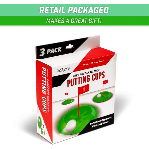  GoSports Pure Putt Challenge Putting Cups 3 Pack | Practice Putting Indoors & Outdoors